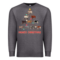 Charcoal Heather mooey christmas Premium Sweatshirt - MaliasSmallBusiness