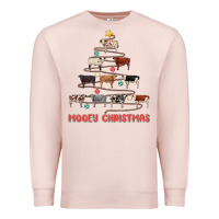 Pale Pink mooey christmas Premium Sweatshirt - MaliasSmallBusiness