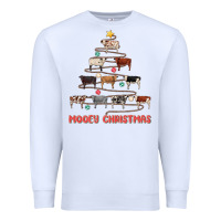 White mooey christmas Premium Sweatshirt - MaliasSmallBusiness