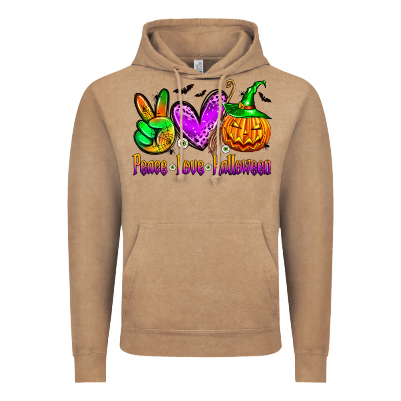 Peace Love Halloween Vintage Hoodie by Zillion Design Studio | Teevron