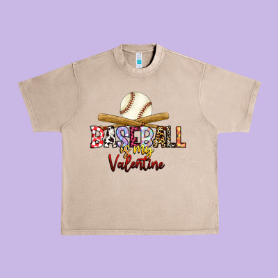 Baseball Is My Valentine Urban Heavy Tee Designed By Racoondesign