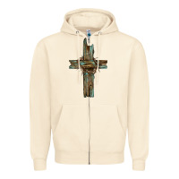 Sandshell cross with thorn Zipper Hoodie - BarkalooDesign