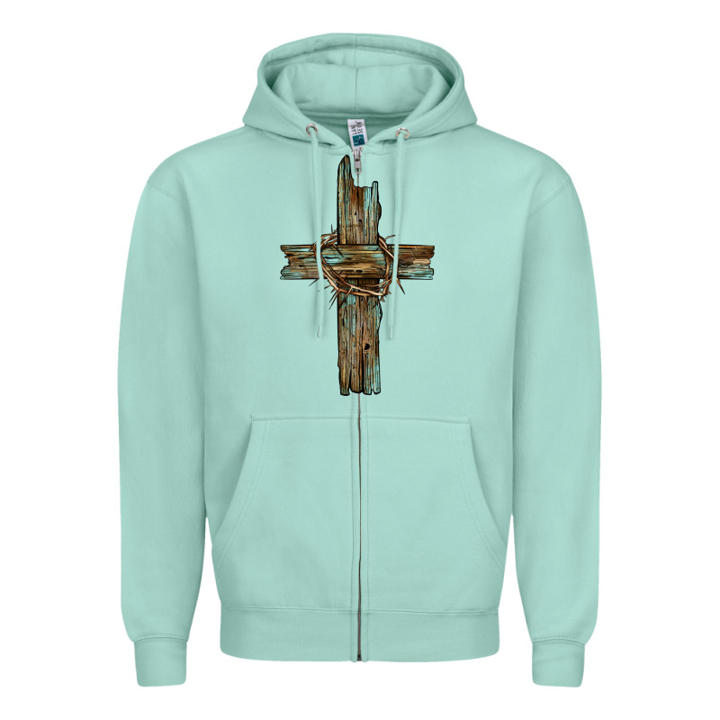 Cross With Thorn Zipper Hoodie by BarkalooDesign | Teevron