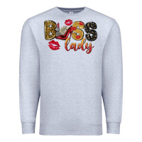 Heather Grey boss lady with money Premium Sweatshirt - NancyCooperArtShop