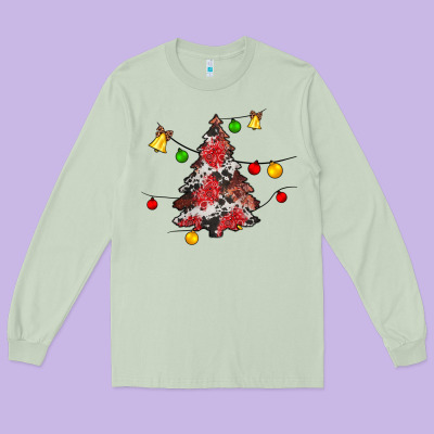 Christmas Trees Lights Long Sleeve Tee Designed By Jahusdesignshop