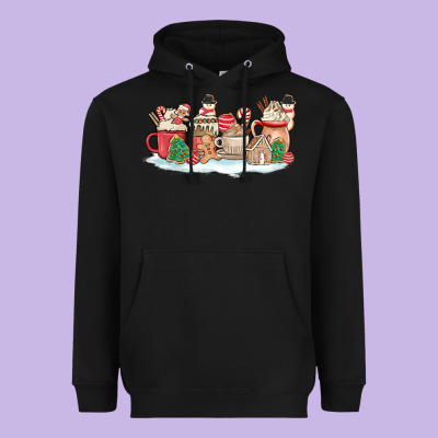 Christmas Cookie Coffe Cups Heavyweight Hoodie Designed By Maliassmallbusiness
