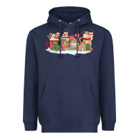 Navy christmas cookie coffe cups Heavyweight Hoodie - MaliasSmallBusiness