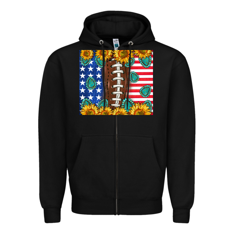 American Football And America Zipper Hoodie by NancyCooperArtShop | Teevron