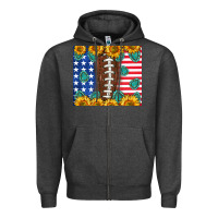 Charcoal Heather American football and america Zipper Hoodie - NancyCooperArtShop