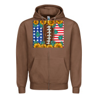 Chestnut American football and america Zipper Hoodie - NancyCooperArtShop