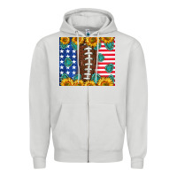 Dove Grey American football and america Zipper Hoodie - NancyCooperArtShop