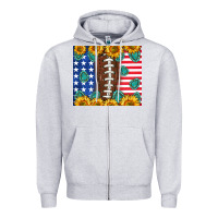 Heather Grey American football and america Zipper Hoodie - NancyCooperArtShop