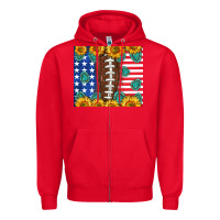 Red American football and america Zipper Hoodie - NancyCooperArtShop
