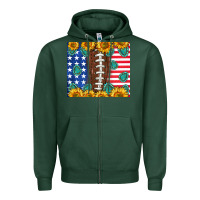 Sports Green American football and america Zipper Hoodie - NancyCooperArtShop