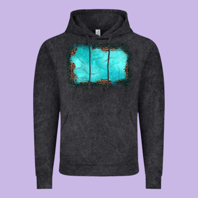 Gemstone Turquoise Leopard Background Vintage Hoodie Designed By Jahusdesignshop