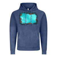 Vintage Denim gemstone turquoise leopard background Vintage Hoodie - JahusDesignShop