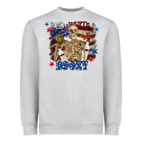 Heather Grey Red white boozy 4th of july Heavyweight Sweatshirt - CowGirlArtShop
