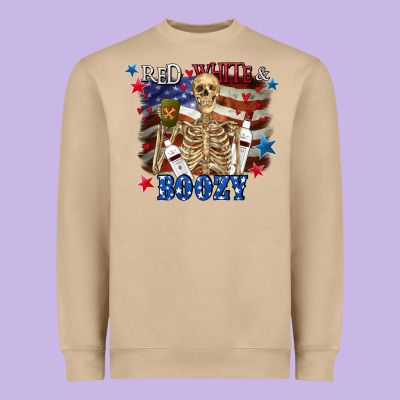 Red White Boozy 4th Of July Heavyweight Sweatshirt Designed By Cowgirlartshop