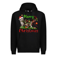 Black maine coon cat merry christmas Premium Hoodie - LillyAllenDesigns