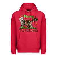 Cardinal maine coon cat merry christmas Premium Hoodie - LillyAllenDesigns