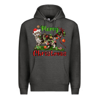 Charcoal Heather maine coon cat merry christmas Premium Hoodie - LillyAllenDesigns
