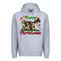 Heather Grey maine coon cat merry christmas Premium Hoodie - LillyAllenDesigns