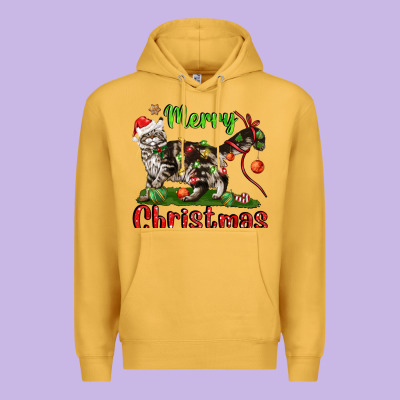 Maine Coon Cat Merry Christmas Premium Hoodie Designed By Lillyallendesigns