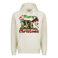 Oatmeal Heather maine coon cat merry christmas Premium Hoodie - LillyAllenDesigns