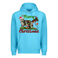Ocean Blue maine coon cat merry christmas Premium Hoodie - LillyAllenDesigns