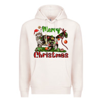 Pale Pink maine coon cat merry christmas Premium Hoodie - LillyAllenDesigns