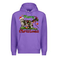 Purple maine coon cat merry christmas Premium Hoodie - LillyAllenDesigns