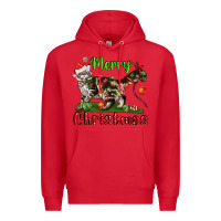 Red maine coon cat merry christmas Premium Hoodie - LillyAllenDesigns