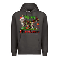 Smoke maine coon cat merry christmas Premium Hoodie - LillyAllenDesigns