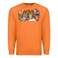 Carrot cow and strawberry coffee cups Premium Sweatshirt - NancyCooperArtShop