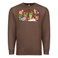 Chestnut cow and strawberry coffee cups Premium Sweatshirt - NancyCooperArtShop