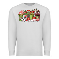 Dove Grey cow and strawberry coffee cups Premium Sweatshirt - NancyCooperArtShop