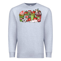 Heather Grey cow and strawberry coffee cups Premium Sweatshirt - NancyCooperArtShop