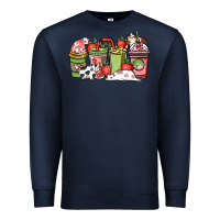 Navy cow and strawberry coffee cups Premium Sweatshirt - NancyCooperArtShop