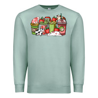 Seafoam cow and strawberry coffee cups Premium Sweatshirt - NancyCooperArtShop
