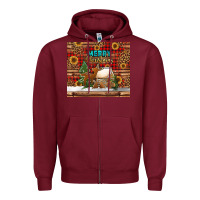 Burgundy merry christmas cookies buffalo plaid Zipper Hoodie - Jasminsmagicworld