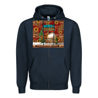 Navy merry christmas cookies buffalo plaid Zipper Hoodie - Jasminsmagicworld