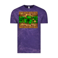 Cloud Purple St. Patrick's Day shamrock leopard Vintage Tee - Neo Western