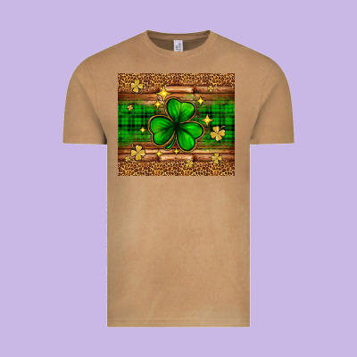 St. Patrick's Day Shamrock Leopard Vintage Tee Designed By Neo Western