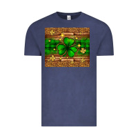 Vintage Denim St. Patrick's Day shamrock leopard Vintage Tee - Neo Western