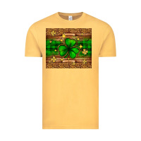 Vintage Mustard St. Patrick's Day shamrock leopard Vintage Tee - Neo Western