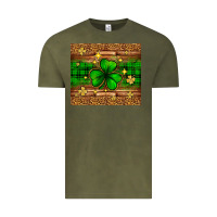 Vintage Olive St. Patrick's Day shamrock leopard Vintage Tee - Neo Western