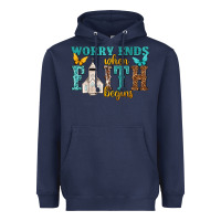 Navy worry ends when faith begins Heavyweight Hoodie - NancyCooperArtShop