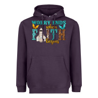 Plum worry ends when faith begins Heavyweight Hoodie - NancyCooperArtShop