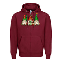 Burgundy christmas gnomes Zipper Hoodie - Jasminsmagicworld