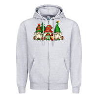 Heather Grey christmas gnomes Zipper Hoodie - Jasminsmagicworld